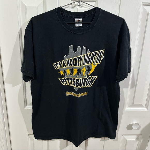 Y2K Jerzees Hockey Night in Pittsburgh Shirt - Picture 1 of 5